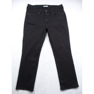Levis Jeans Womens Size 14 Black Denim Classic Straight Leg‎ Mid Rise Stretch
